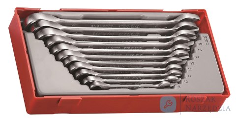 11-elementowy zestaw kluczy płasko-oczkowych zapadkowych Teng Tools TT6511RS