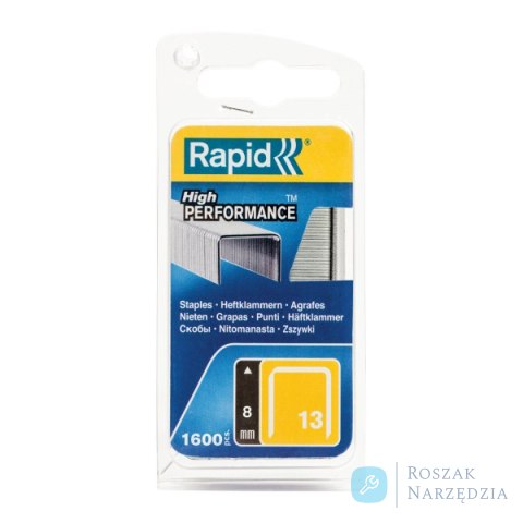 Zszywki Rapid z drutu cienkiego nr 13 (8 mm) - opakowanie 1600 szt. Zszywki Rapid z drutu cienkiego nr 13 (8 mm) - opakowanie 1600 szt.