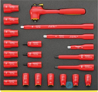 Zestaw TCS nasadek i akcesoriów 3/8", 23 elementowy, izolowane 1000V  VDE  STAHLWILLE