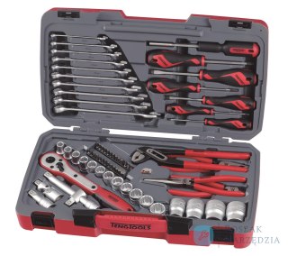 68-elementowy zestaw kluczy nasadowych z chwytem kwadratowym 1/2". Teng Tools T1268