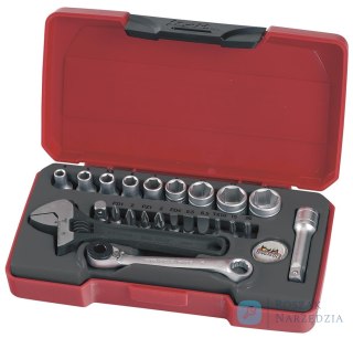 Zestaw kluczy nasadowych z chwytem kwadratowym 1/4" Teng Tools T1423