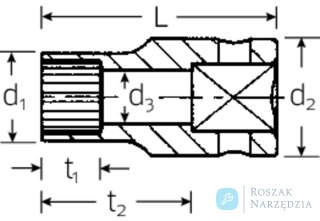 Nasadka 3/8" SPLINE-DR 7/16"=14mm, udarowa STAHLWILLE