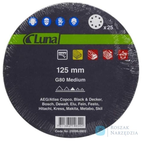 Krążek ścierny papierowy 125 G120 8H N-F BIG Luna