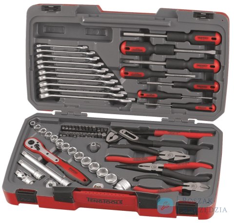 67-elementowy zestaw narzędzi nasadowych z chwytem kwadratowym 3/8". Teng Tools T3867