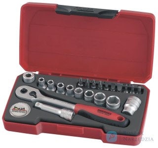 Zestaw kluczy nasadowych z chwytem kwadratowym 1/4" Teng Tools T1422