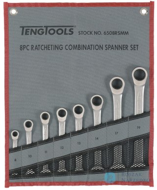 Zestaw kluczy płasko-oczkowych zapadkowych Teng Tools 6508RSMM