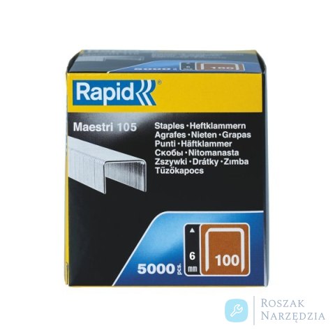 Zszywki Rapid z drutu płaskiego nr 100 (6 mm) - opakowanie 5000 szt.