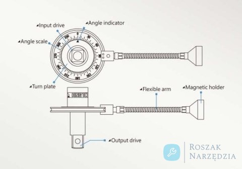 WSKAŹNIK KĄTA DOKRĘCANIA DO KLUCZY DYNAMOMETRYCZNYCH 1/2" Z MAGNESEM King Tony WSKAŹNIK KĄTA DOKRĘCANIA DO KLUCZY DYNAMOMETRYCZNYCH 1/2" Z MAGNESEM King Tony
