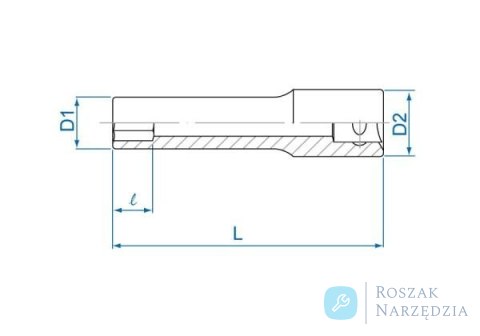 NASADKA DŁUGA GWIAZDKOWA 1/2" E12 x 77mm Cr-v King Tony