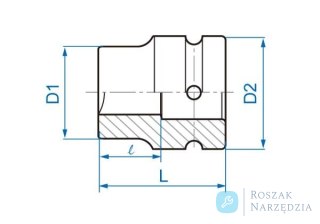 NASADKA DŁUGA UDAROWA 1" 22mm x 60mm, 4-kąt, DO OSI TYLNEJ King Tony