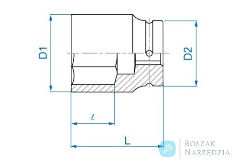 NASADKA DŁUGA UDAROWA 1" CALOWA 2" x 100mm, 6-kąt King Tony