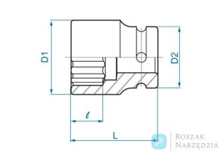 NASADKA KRÓTKA UDAROWA LEKKA 3/4" 29m x 53mm, 12-kąt King Tony