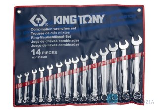 ZESTAW KLUCZY PŁASKO-OCZKOWYCH 14cz. 10 - 32mm, ETUI King Tony