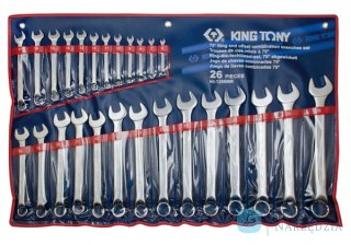 ZESTAW KLUCZY PŁASKO-OCZKOWYCH 26cz. 6 - 32mm, ETUI Z MATERIAŁU King Tony