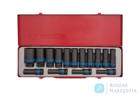 ZESTAW NASADEK UDAROWYCH 1/2" 15cz. DŁUGIE 6-kąt. 10 - 32mm, KASETA King Tony ZESTAW NASADEK UDAROWYCH 1/2" 15cz. DŁUGIE 6-kąt. 10 - 32mm, KASETA King Tony