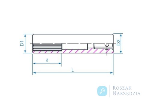 NASADKA DŁUGA 1/4" 12mm x 50mm, 12-kąt Cr-V King Tony