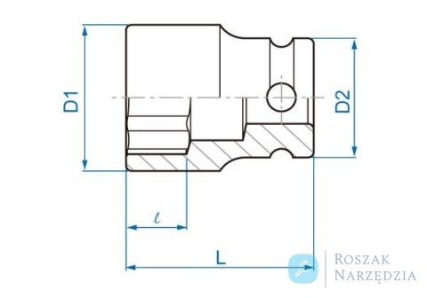 NASADKA KRÓTKA UDAROWA 1/4" 13mm x 23mm, 6-kąt King Tony