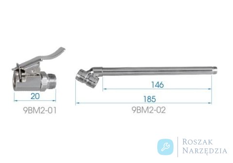 PISTOLET DO POMPOWANIA KÓŁ (220 PSI / 15 BAR) + końcówka do ciężarówek King Tony