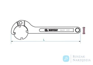 KLUCZ HAKOWY 80-120mm, długość 348 mm King Tony