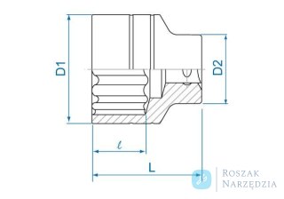 NASADKA KRÓTKA 3/4" CALOWA 1-1/2" x 60mm 12-kąt. Cr-V King Tony