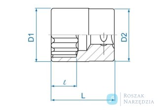 NASADKA KRÓTKA 3/8" CALOWA 1" x 32mm 12-kąt. Cr-V King Tony