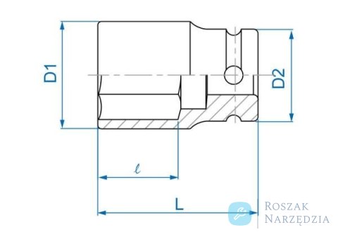 NASADKA KRÓTKA UDAROWA CIENKOŚCIENNA 1/2" 12mm x 52mm, 6-kąt King Tony NASADKA KRÓTKA UDAROWA CIENKOŚCIENNA 1/2" 12mm x 52mm, 6-kąt King Tony