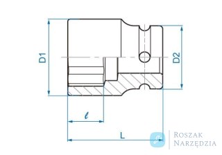 NASADKA KRÓTKA UDAROWA LEKKA 3/4" 24mm x 50mm, 6-kąt King Tony