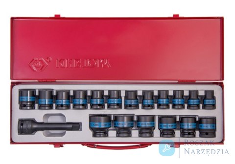 ZESTAW NASADEK UDAROWYCH 1/2" 19cz. KRÓTKIE 6-kąt. 10 - 32mm + PRZEDŁUŻKA 4260-05P, KASETA King Tony ZESTAW NASADEK UDAROWYCH 1/2" 19cz. KRÓTKIE 6-kąt. 10 - 32mm + PRZEDŁUŻKA 4260-05P, KASETA King Tony