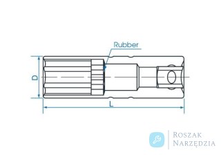 NASADKA DO ŚWIEC 3/8" 14mm x 63mm 6-kąt. WKŁADKA GUMOWA King Tony