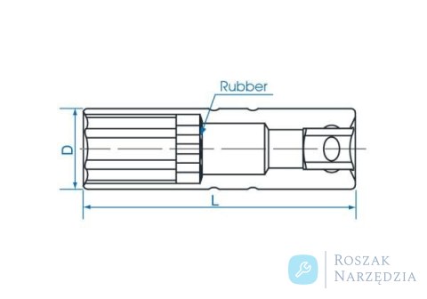 NASADKA DO ŚWIEC 3/8" 14mm x 63mm 6-kąt. WKŁADKA GUMOWA King Tony