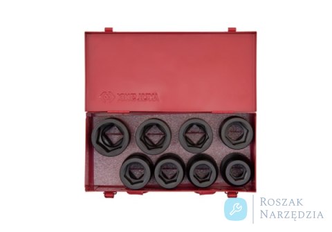ZESTAW NASADEK UDAROWYCH 1" 8cz. KRÓTKIE 6-kąt. 24 - 41mm, KASETA King Tony ZESTAW NASADEK UDAROWYCH 1" 8cz. KRÓTKIE 6-kąt. 24 - 41mm, KASETA King Tony