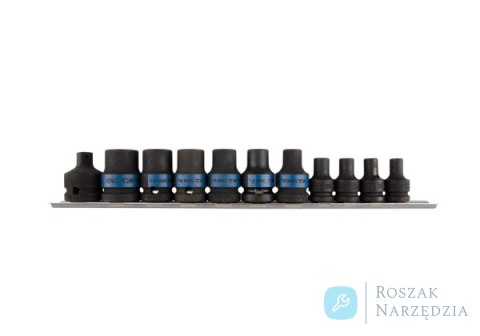ZESTAW NASADEK UDAROWYCH 3/8" + 1/2" 11cz. KRÓTKIE E5 - E20, SZYNA King Tony ZESTAW NASADEK UDAROWYCH 3/8" + 1/2" 11cz. KRÓTKIE E5 - E20, SZYNA King Tony