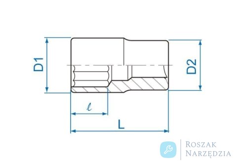 NASADKA 1/4" 10mm x 24mm, 8-kąt. Cr-V King Tony