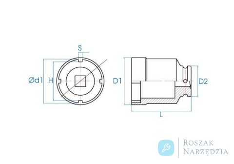 NASADKA DŁUGA 1/2" DO NAKRĘTKI ŁOŻYSKA (TMFS 3) 24,4 x 90mm King Tony