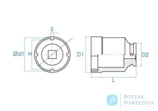 NASADKA DŁUGA 3/4" DO NAKRĘTKI ŁOŻYSKA (TMFS 11) 69,4 x 105mm King Tony