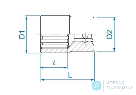 NASADKA KRÓTKA 1/4" 1/2" x 24mm, 12-kąt. Cr-V King Tony