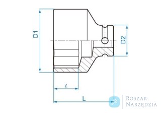 NASADKA KRÓTKA UDAROWA 1/2" CALOWA 5/8" x 38mm, 6-kąt King Tony