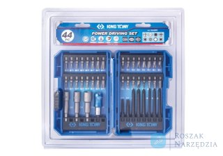 ZESTAW BITÓW DO WKRĘTARKI 1/4" 44cz., BITY HEX, TORX, PH, PZ, PŁASKIE, NASADOWE King Tony