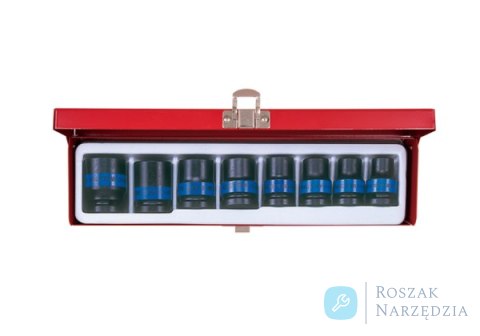 ZESTAW NASADEK UDAROWYCH 1/2" 8cz. KRÓTKIE 6-kąt. 10 - 24mm, KASETA King Tony ZESTAW NASADEK UDAROWYCH 1/2" 8cz. KRÓTKIE 6-kąt. 10 - 24mm, KASETA King Tony