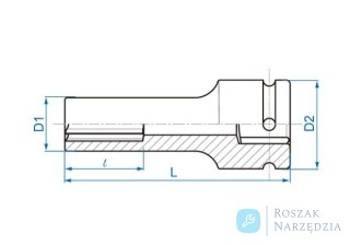 NASADKA DŁUGA UDAROWA GWIAZDKOWA 3/4" E20 x 110mm King Tony