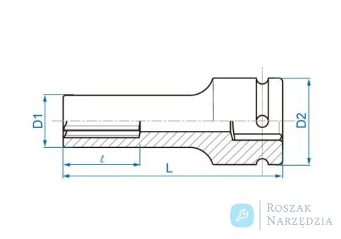 NASADKA DŁUGA UDAROWA GWIAZDKOWA 3/4" E20 x 110mm King Tony