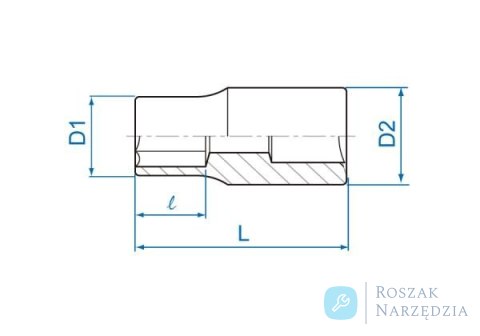 NASADKA KRÓTKA GWIAZDKOWA 1/4" E-TORX E5 x 24mm Cr-V King Tony