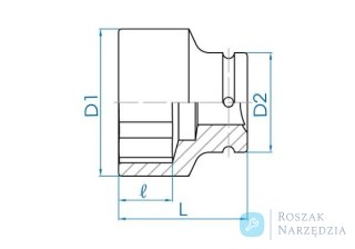 NASADKA KRÓTKA UDAROWA 1-1/2" 65mm x 100mm, 6-kąt King Tony