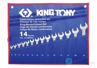 ZESTAW KLUCZY PŁASKO-OCZKOWYCH 14cz. 8 - 24mm, ETUI King Tony