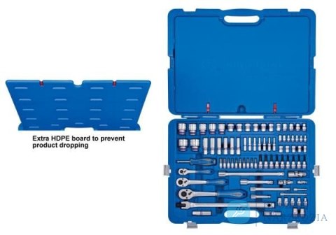 ZESTAW NASADEK 1/4"+3/8"+1/2" 119cz. 4 -32mm 6-kąt. Z AKCESORIAMI, CHROM+NARZĘDZIA UNIWERSALNE W WALIZCE PLAST. King Tony