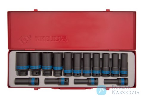 ZESTAW NASADEK UDAROWYCH 1/2" 15cz. DŁUGIE 12-kąt. 8 - 24mm, KASETA King Tony ZESTAW NASADEK UDAROWYCH 1/2" 15cz. DŁUGIE 12-kąt. 8 - 24mm, KASETA King Tony