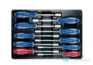 ZESTAW WKRĘTAKÓW Z NASADKĄ 10 cz. 6-13mm + 1/4", 5/16", WKŁAD DO WÓZKA King Tony