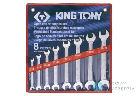 ZESTAW KLUCZY PŁASKICH 8cz. 6 - 22mm, ETUI King Tony