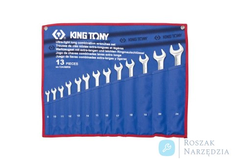 ZESTAW KLUCZY PŁASKO-OCZKOWYCH DŁUGICH 13cz. 8 - 24mm, ETUI King Tony ZESTAW KLUCZY PŁASKO-OCZKOWYCH DŁUGICH 13cz. 8 - 24mm, ETUI King Tony
