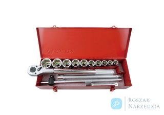 ZESTAW NASADEK 3/4" 14cz. KRÓTKIE 6-kąt. 22 - 50mm Z GRZECHOTKĄ I AKCESORIAMI, KASETA King Tony